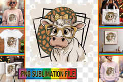 Cheerful PNG TSHIRT Designs, Cute Cow Product Image 1