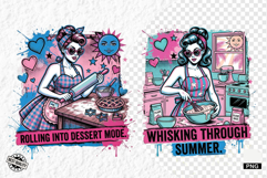 Vintage Summer Girl Baking PNG Product Image 1