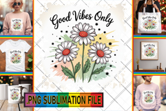 Joyful Sublimation TSHIRT Art, Flowers Quote Product Image 1