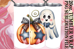 Cheerful thoughts 20oz tumbler wrap, Pumpkin Watercolor Product Image 1