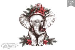 Christmas Elephant Clipart Design - High Quality 300 Dpi Product Image 1