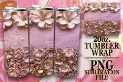 Glamorous Flower Leopard Tumbler Wrap: Sublimation - 20oz Product Image 1