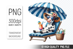 Summer Animals Clipart PNG Bundle, Watercolor Animals PNG Product Image 10