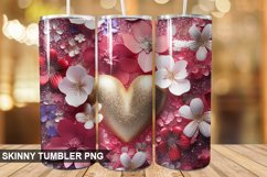 3D Valentine's Day Tumbler Design | Sublimation Wrap 20 Oz Product Image 1