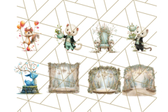 Winter Animal Masquerade Clipart 60 PNG Woodland Animals Product Image 9