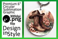 Cute Circle PNG for Sublimation , Western Product Image 1
