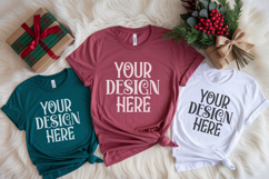 Christmas Family Matching Group Flat Lay T-Shirt Mockups Product Image 1