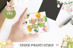 Watercolor Easter Chick Magnet, Easter Chick Square Coaster Product Image 1
