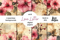 Love Letter Valentine Digital Paper Kit Rococo Patterns Product Image 1