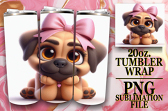 PLAYFUL DREAMS 20oz TUMBLER WRAP, 3D Dog Product Image 1