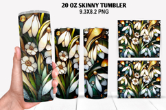 Florals Skinny Tumbler 20oz Wrap Design, Winter Tumbler PNG Product Image 1