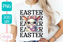 Cute Easter sublimation PNG, Coquette bunny PNG design Product Image 4