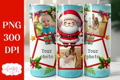 Christmas Photo tumbler wrap for sublimation, santa tumbler Product Image 2