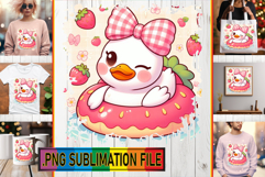 Dazzling TOTE BAG Gift Ideas PNG, Cute Goose Product Image 1