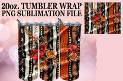 Bold 3D Leopard and Flower Tumbler Wrap Patterns Product Image 1