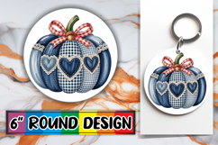 Playful Circle Keychain Sublimation, Pumpkin Watercolor Product Image 1