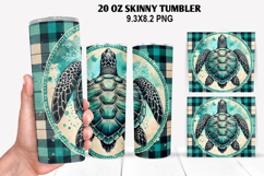 Turtle Skinny Tumbler 20oz Wrap Design, Animal Tumbler Wrap Product Image 1