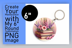 Lovely Keychain Round Design PNG , Books Product Image 1