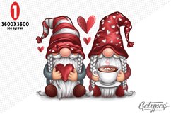 Valentine Gnome Sublimation Clipart - High Quality Design Product Image 5