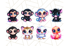 Safari Animals Clipart Bundle, Cute Kawaii Style for Crafts Product Image 8