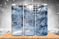 Winter Wonderland Snowflake PNG, Icy Tree 20oz Tumbler wrap Product Image 1