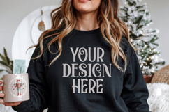 Christmas Gildan 18000 Black Crewneck Sweatshirt Mocku Product Image 1
