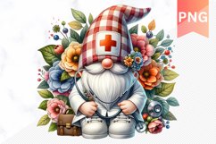 Floral Nurse Gnome Sublimation - Nurse Gnome Sublimation Product Image 1
