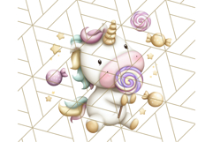 Cute Dessert Unicorn PNG Clipart with Cupcakes &amp; Candies Product Image 5