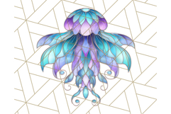Stained Glass Sea Creatures PNG Clipart, Ocean Fantasy Product Image 5