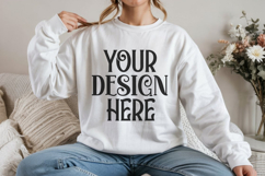 White Gildan 18000 Sweatshirt Model Mockups Product Image 1