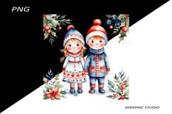 Winter Png, Christmas Kids Clipart, Folk Christmas Png Product Image 1