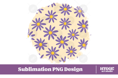 Retro Flowers Background Png Floral Paper Sublimation Splash Product Image 1