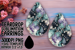 Chic Teardrop Sublimation Design for Earrings , Abstract Pat Product Image 1