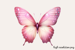 Gilter Pink Butterfly Clipart PNG Product Image 1