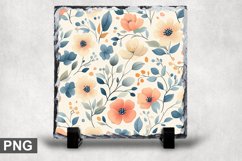 Pastel Flowers Square Sublimation Slate Design Product Image 1