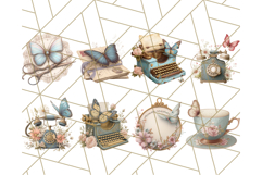 Vintage Butterfly PNG Clipart, Fairytale Cottagecore Images Product Image 9