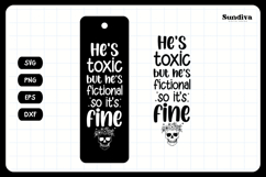 Dark Romance Bookmark Saying SVG | He's Toxic Product Image 3