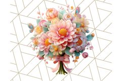 Pastel Flower Bouquet PNG Clipart, Elegant Floral Art Product Image 5
