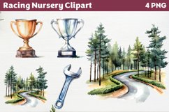 Racing Nursery Clipart PNG Product Image 1