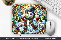 Snowman Mouse Pad Sublimation, Christmas Mouse Pad PNG Product Image 1
