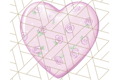 Pastel Puffy Patterned Hearts Clipart PNG, 3D Look Heart Png Product Image 5