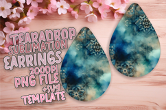 Creative Teardrop Earrings PNG for Sublimation , Watercolor Product Image 1