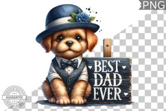 Best Dad Ever Sublimation - Father's Day Dog Clipart PNG Product Image 1