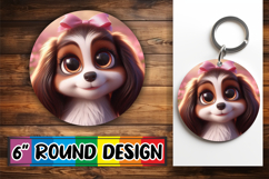 Luminous Round Ornaments Sublimation, 3D Dog Product Image 1