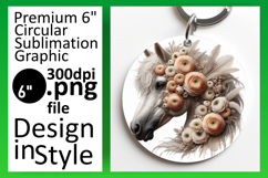 Gorgeous Circle Design Coaster Template , Horse Product Image 1