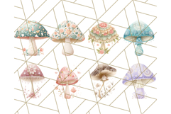 Dreamy Patterned Mushroom Clipart PNG, Forest Elements Png Product Image 5
