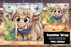 RICH 20oz Tumbler Template for DIY Projects , Cute Cow Product Image 1