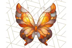 Stained Glass Butterfly PNG Colorful Clipart for Sublimation Product Image 5