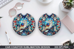 Owls Car Coaster Sublimation, 4th Of July Coaster PNG Product Image 1