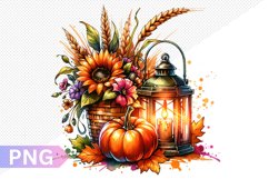 Autumn Harvest Pumpkin Sublimation - Pumpkin Clipart Design Product Image 1